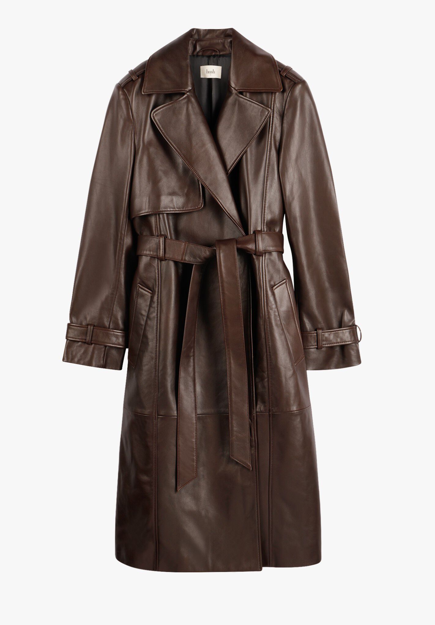 HUSH Leather Trench Coat endource