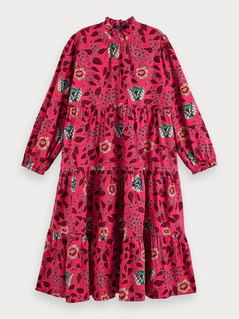 scotch and soda pink dress Abstract Sun Printed Crinkle Maxi Dress Scotch & Soda