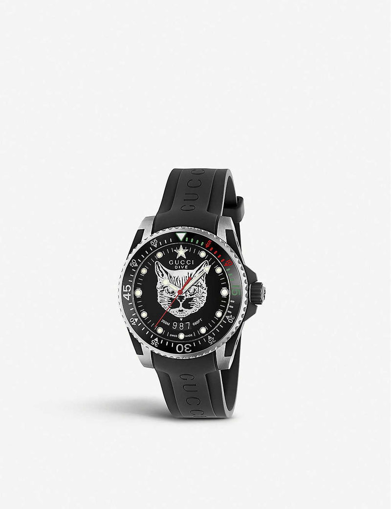 GUCCI Dive Stainless-Steel And Rubber Watch | Endource