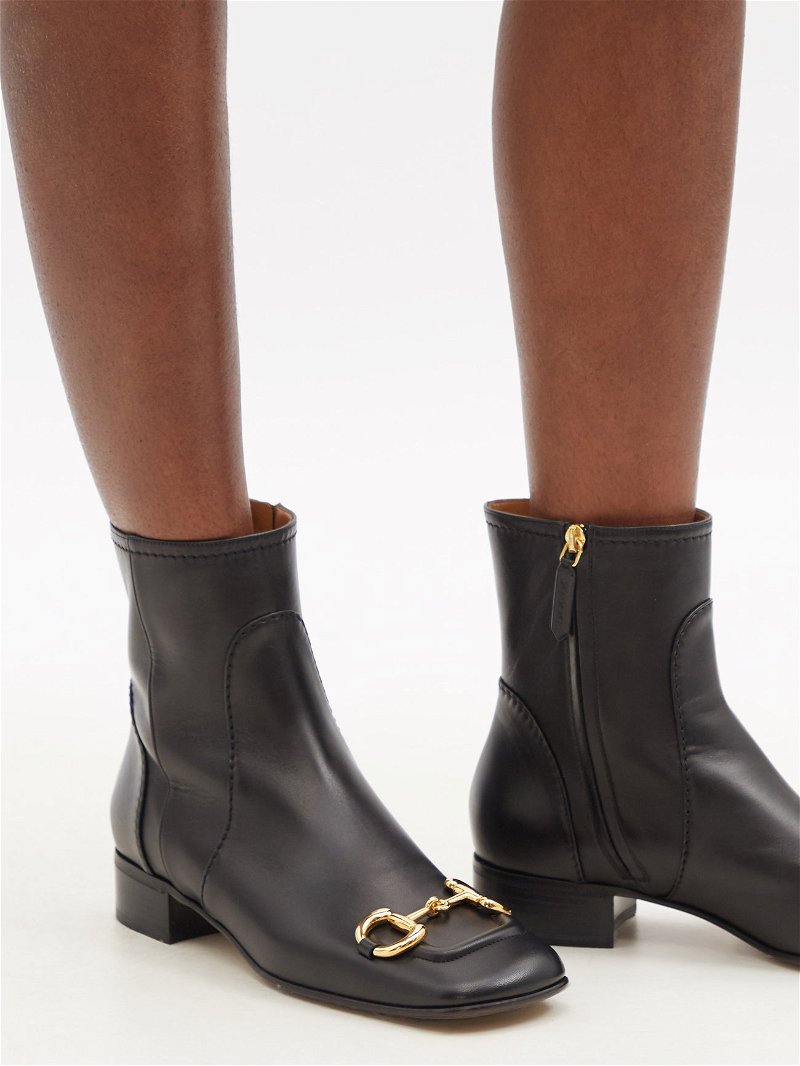 Women's Horsebit ankle boot in brown suede
