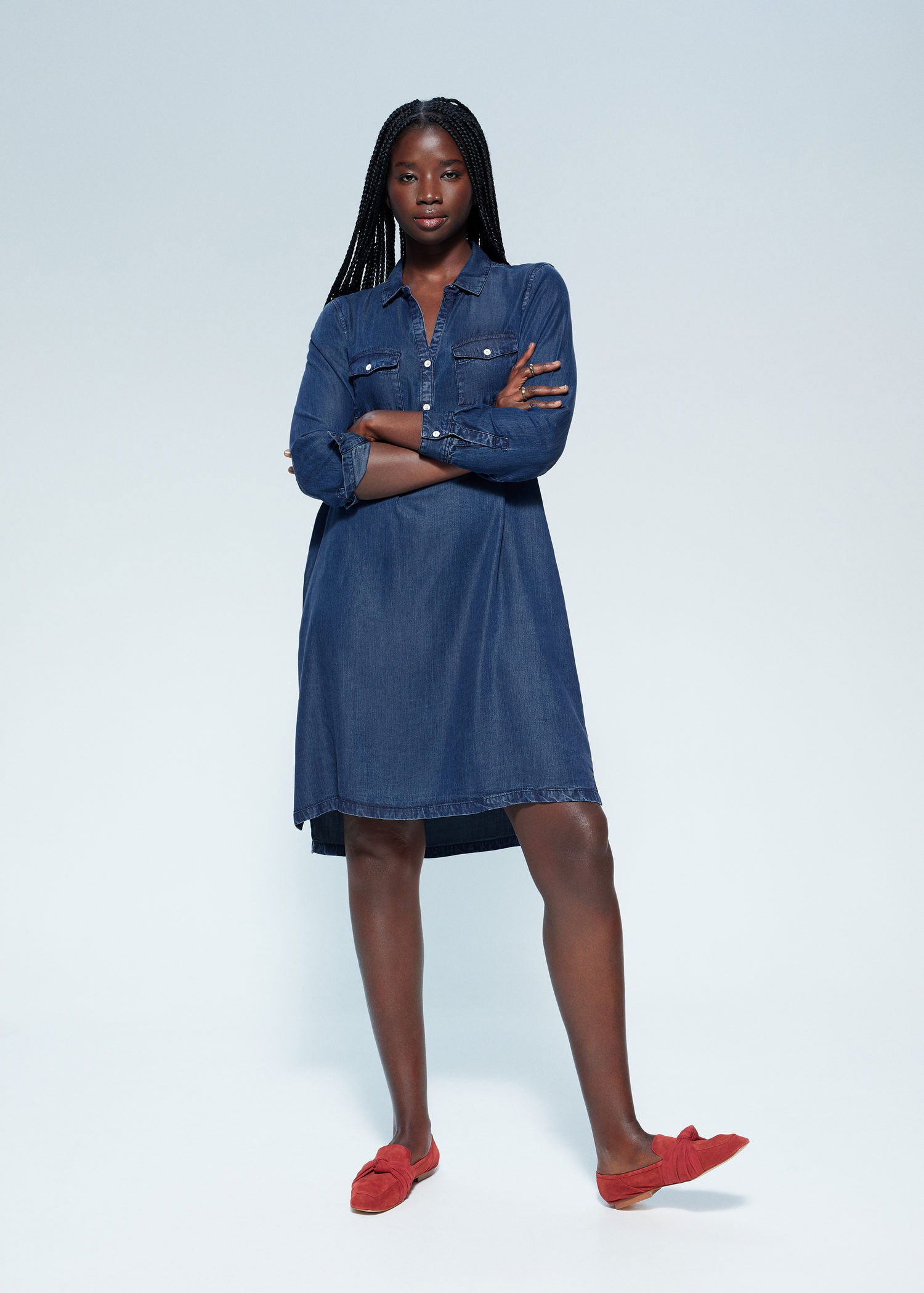 lyocell denim dress Long lyocell dress