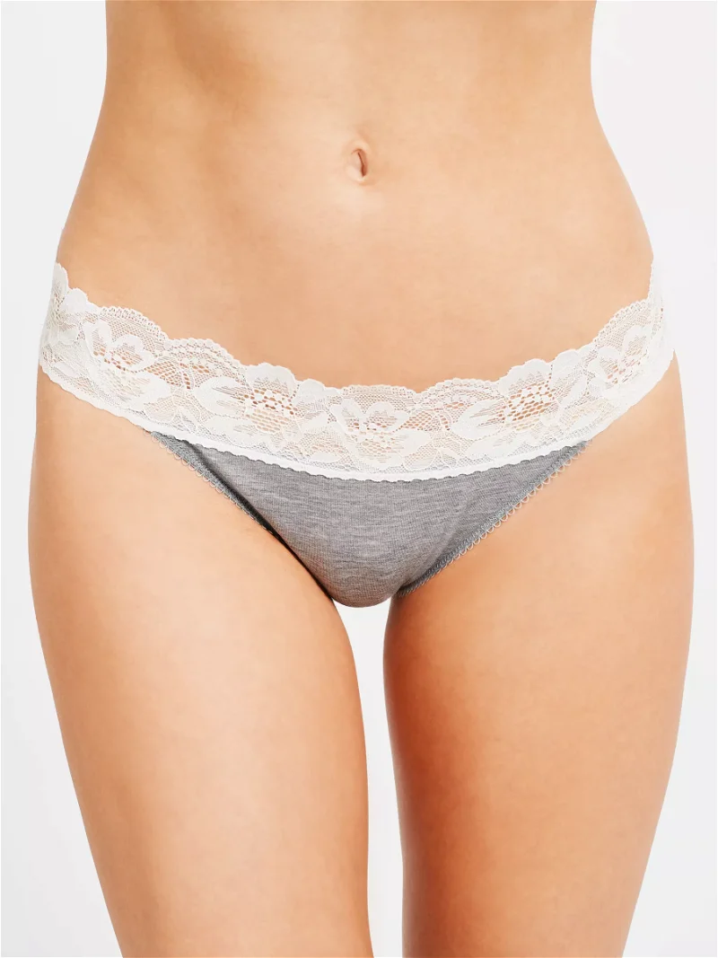 John Lewis ANYDAY Microfibre Lace Bikini Knickers, Pack of 3