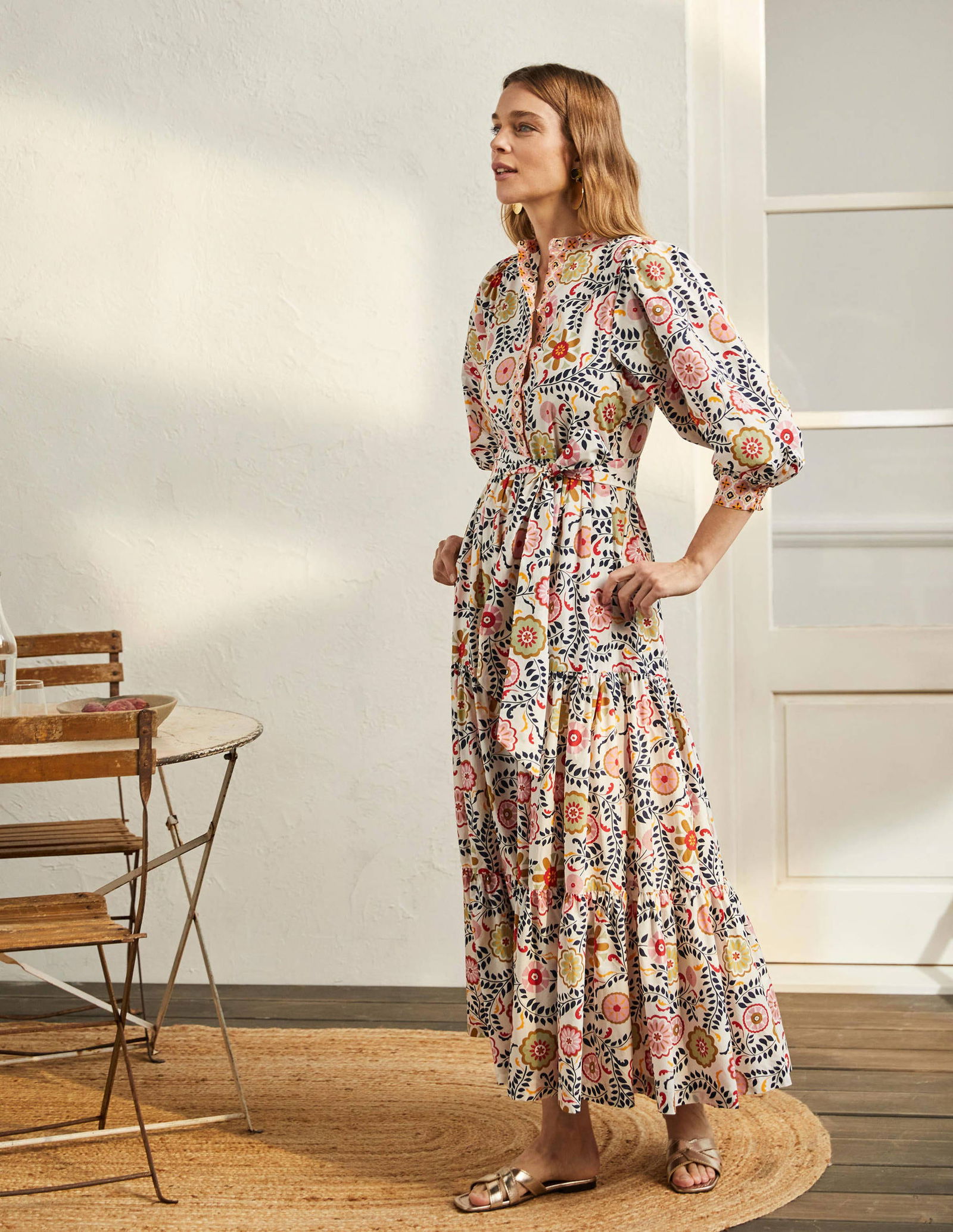 boden tiered maxi dress Boden Ava Maxi Tiered Dress Size 8R Bazaar Boutique