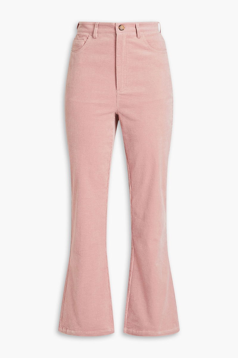 Bohemian Corduroy Button Front Flare Pants