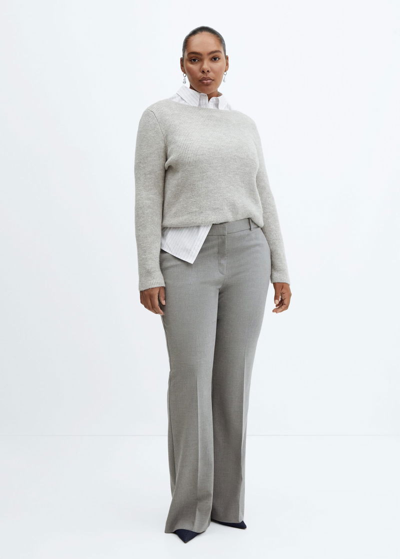 Cotton wideleg trousers