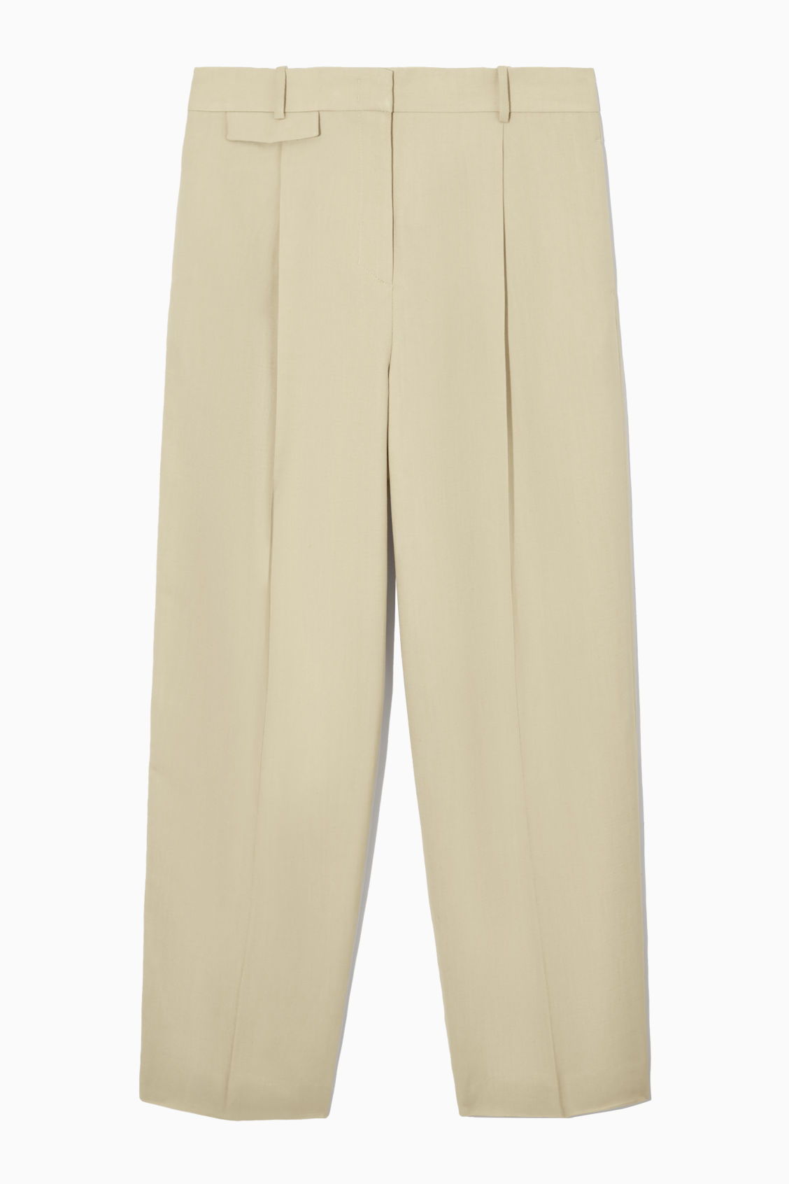 COS Wide-Leg Pleated Trousers in BEIGE | endource
