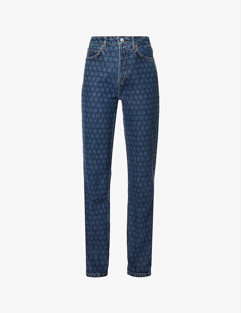 Louis Vuitton Monogram High-Waisted Denim Pants