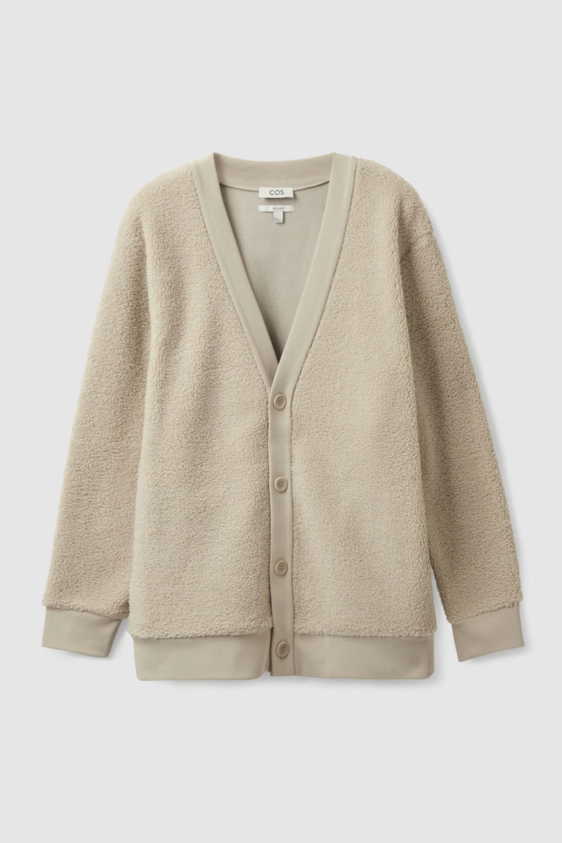 COS Teddy Cardigan in BEIGE | Endource