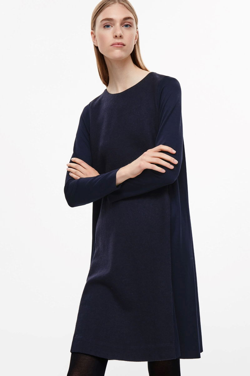cos panelled jersey dress COS Jersey-panelled Nylon Mini Dress