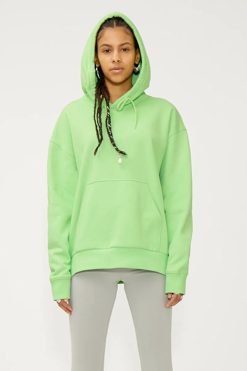 WEEKDAY Alisa Hoodie in Light Apple Green | Endource