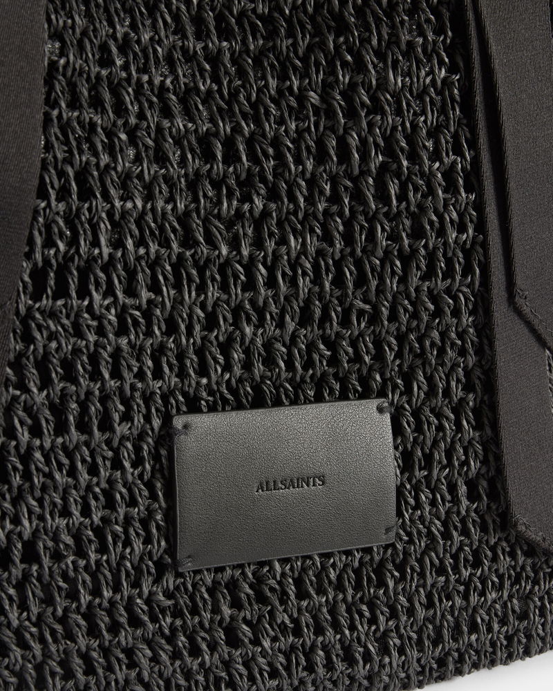 ALLSAINTS Jacqueline Straw Tote Bag in Black Endource