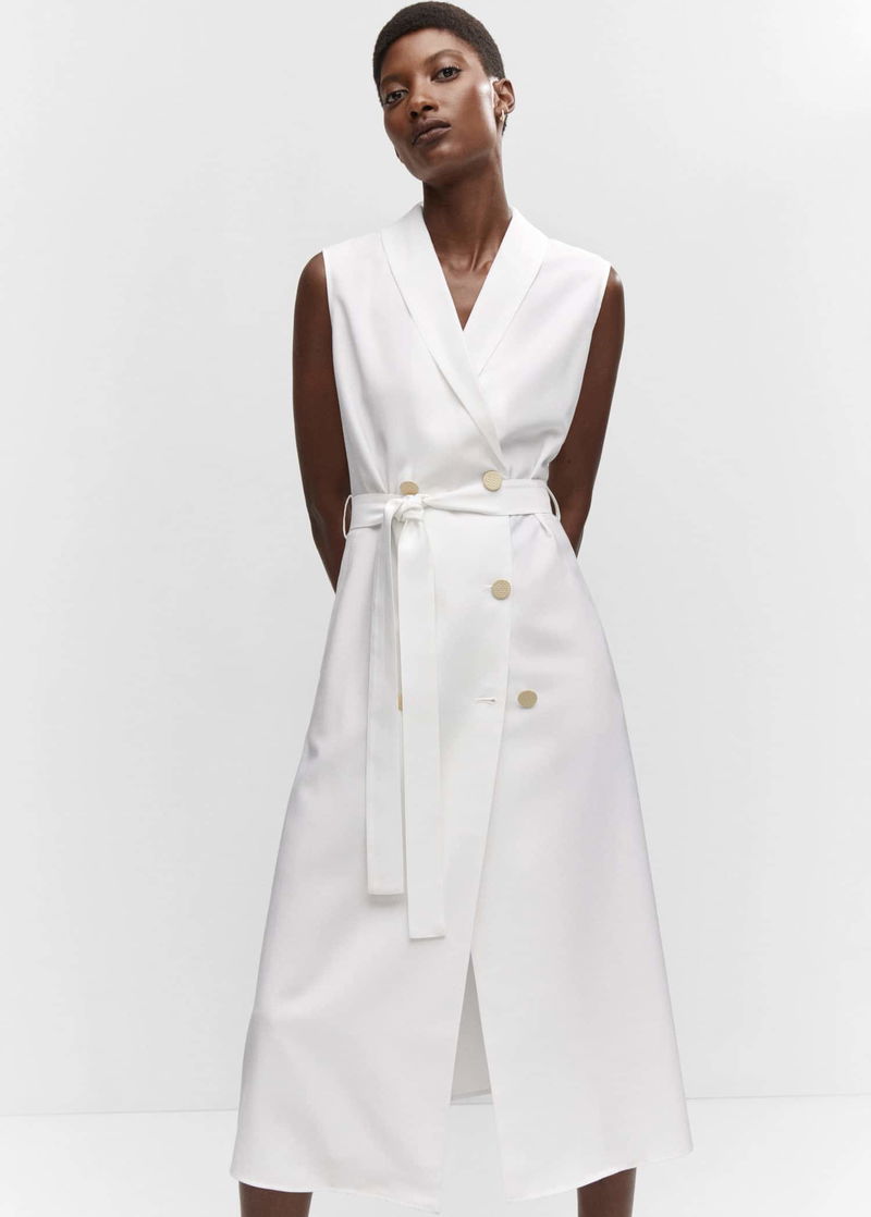 MANGO Buttoned Wrap Dress endource
