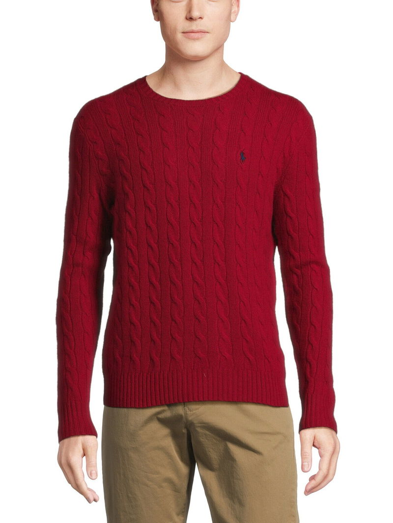 Polo Ralph Lauren Wool Cashmere Cable Knit In Park Ave Red Endource