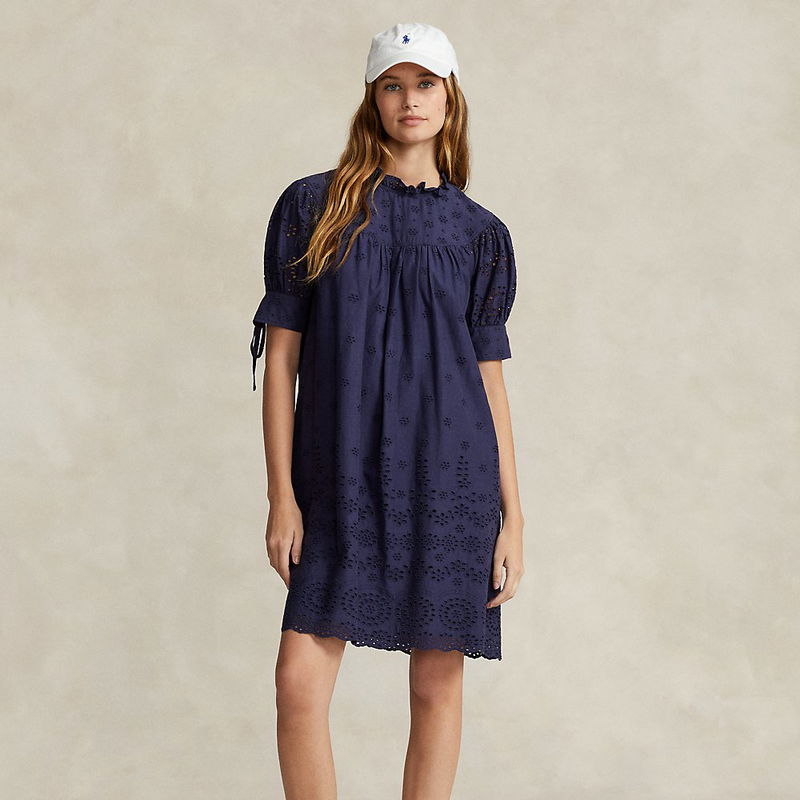 POLO RALPH LAUREN Eyelet-Embroidered Cotton Dress | endource POLO RALPH LAUREN Eyelet-Embroidered Cotton Dress | endource