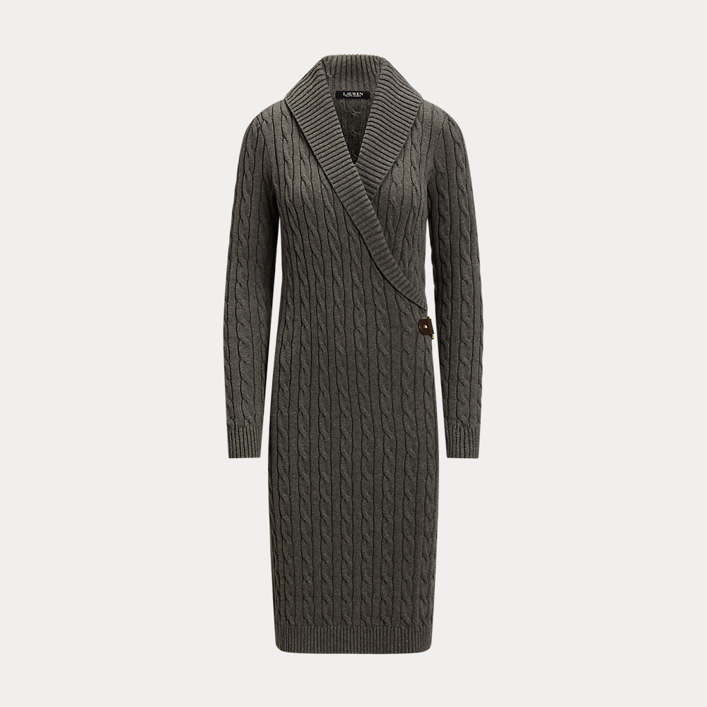 cable-knit buckle-trim sweater dress 30% off LAUREN RALPH LAUREN Jumper mauve-rose