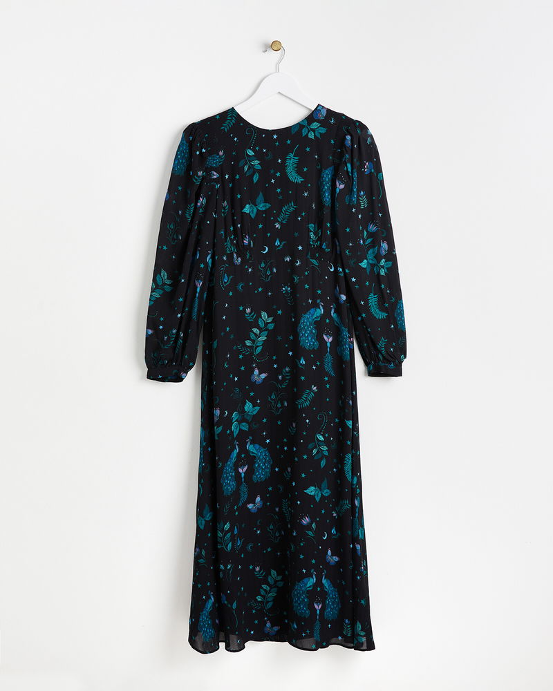 knee length dresses for ladies Enchanted Forest Unique Gown in Blue or Purple Sequins Purple / 2 main image 0