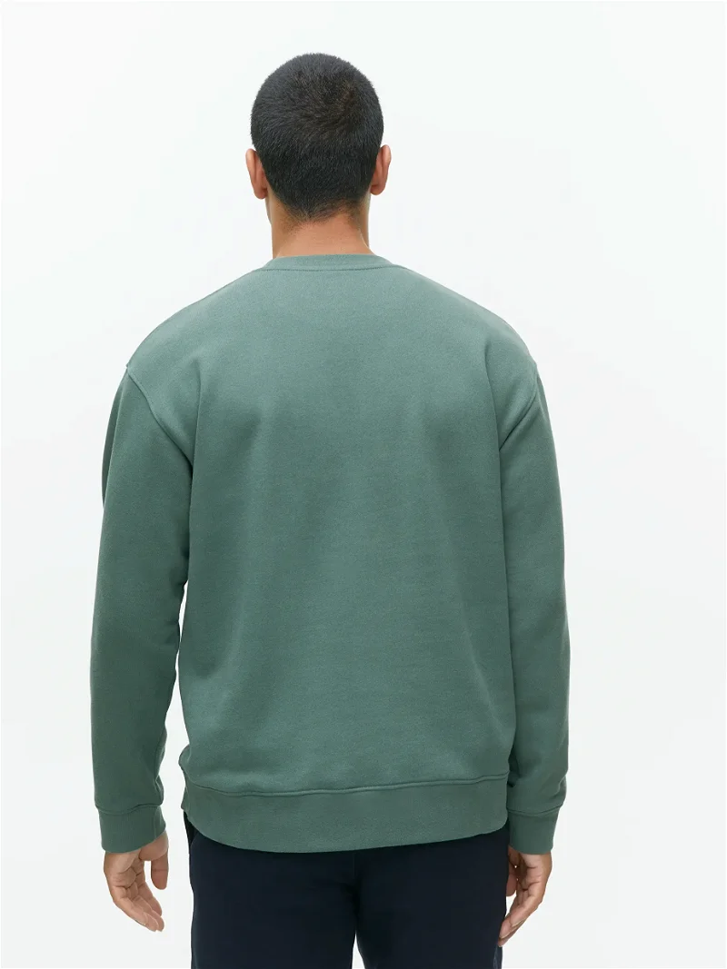 Relaxed Terry Hoodie - Khaki Green - ARKET