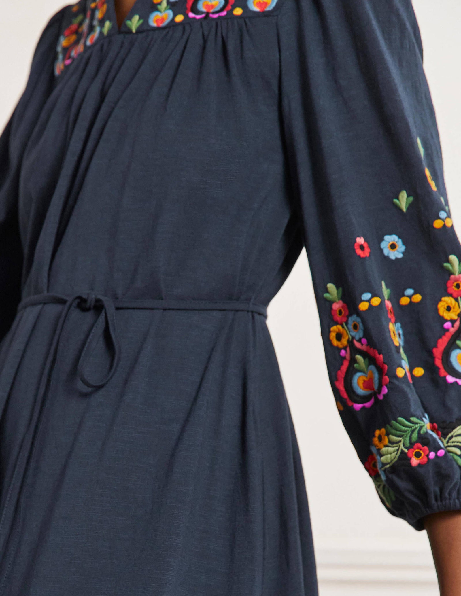 boden embroidered jersey midi dress Boden Women's May Jersey Midi Dress in Purple main image 1