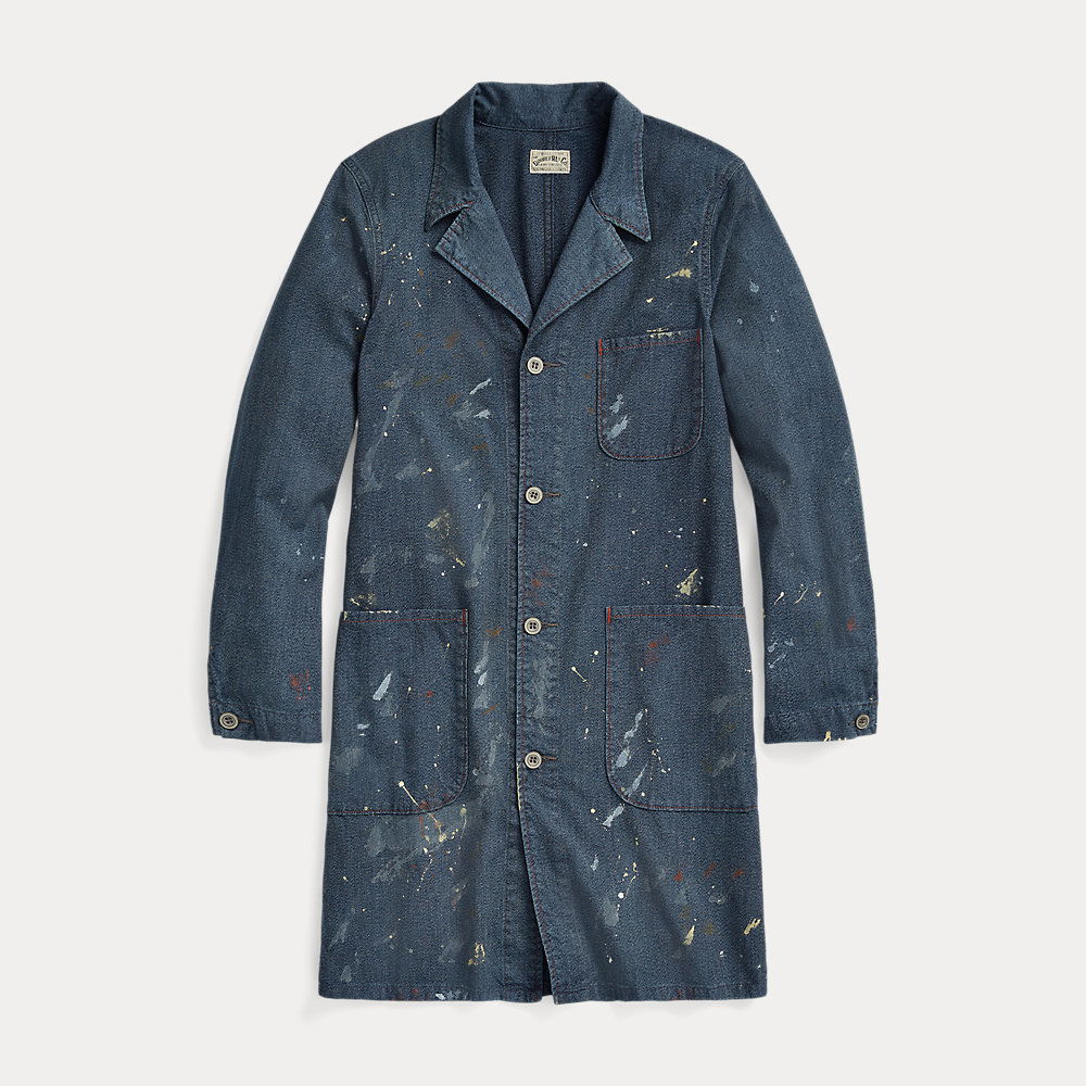 RALPH LAUREN RRL PaintSplatter Cotton Twill Jacket in Blue Endource