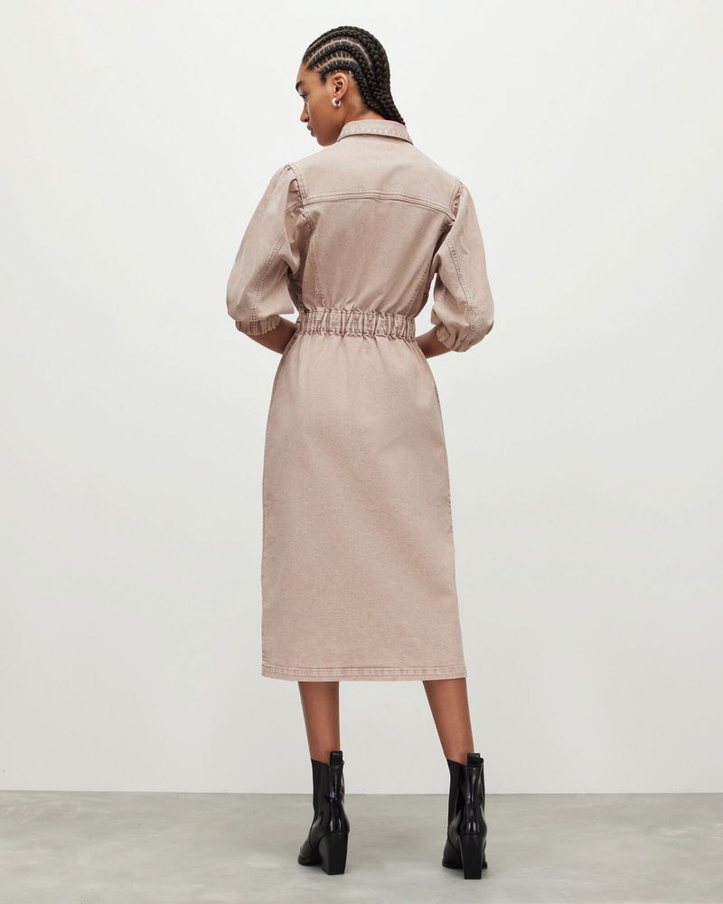 osa denim midi dress AllSaints Osa Denim Midi Dress, in Natural