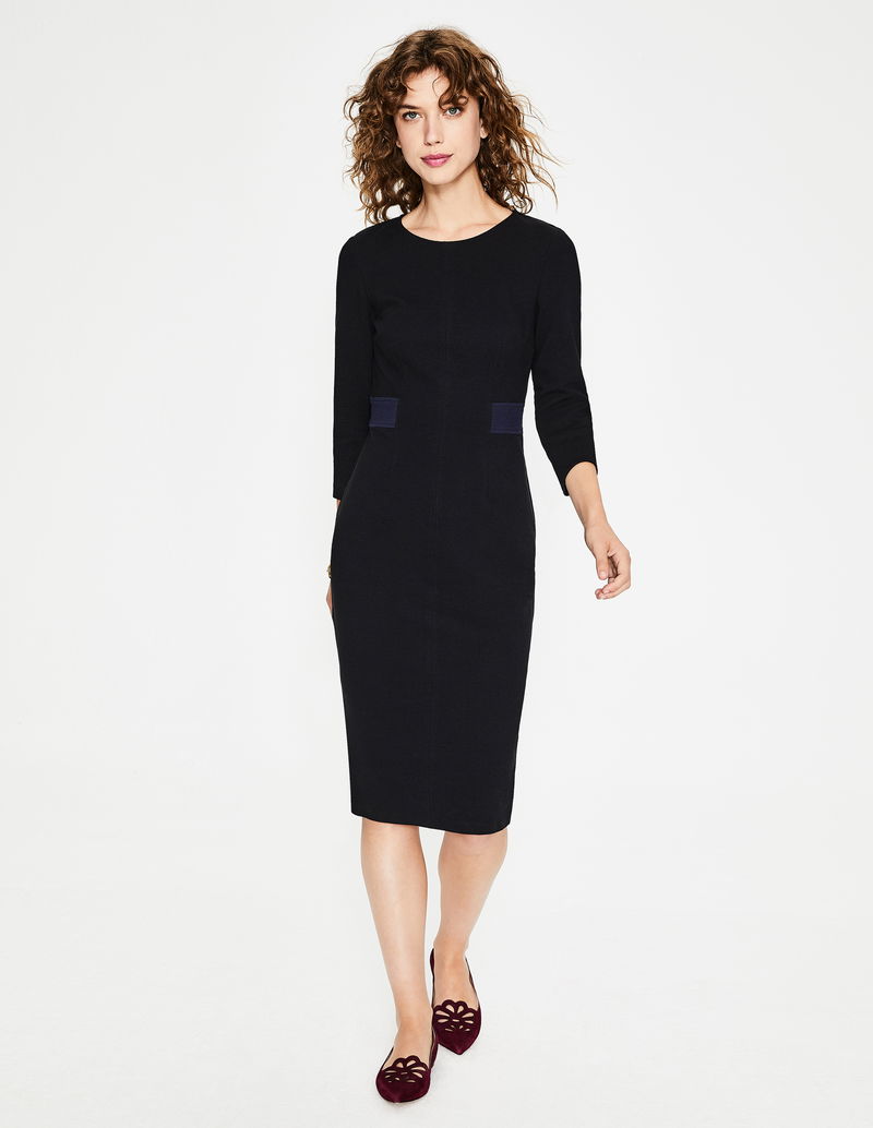 BODEN Laura Ottoman Dress in Black | Endource