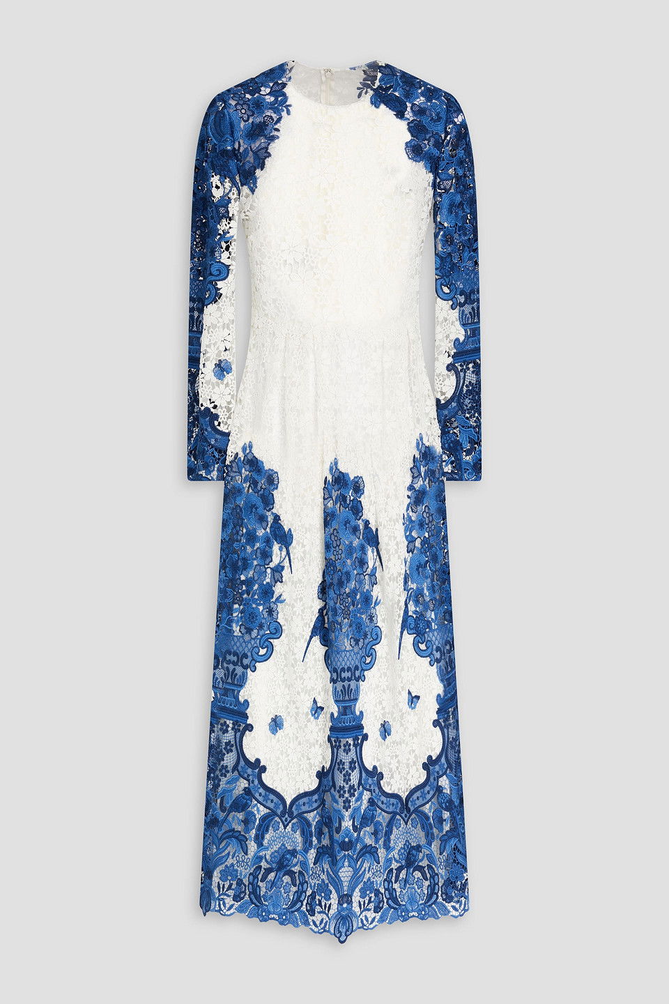 VALENTINO GARAVANI Cotton-Blend Guipure Lace Midi Dress | endource