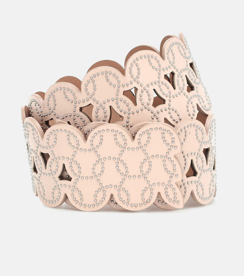 Alaïa Embellished Laser-Cut Leather Belt | endource display picture 1