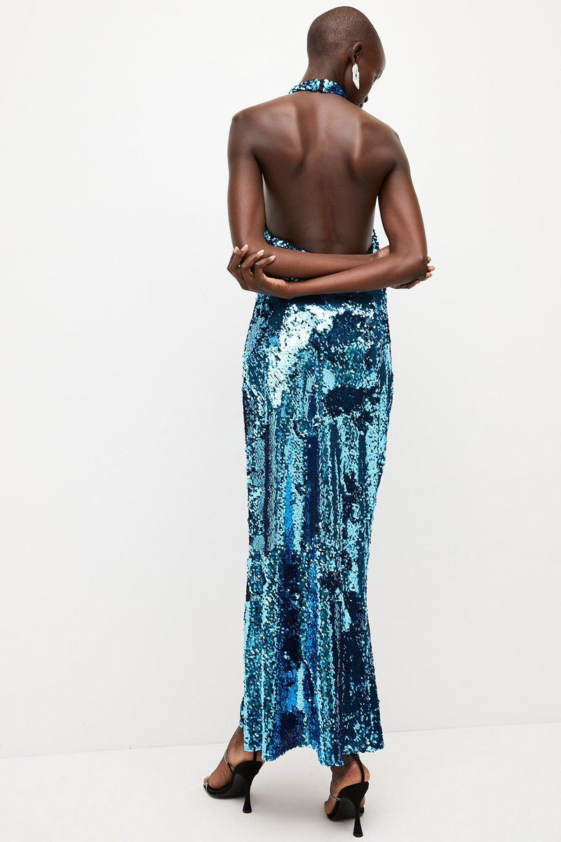 halter column midi dress BHLDN Halter Satin Column Midi Dress