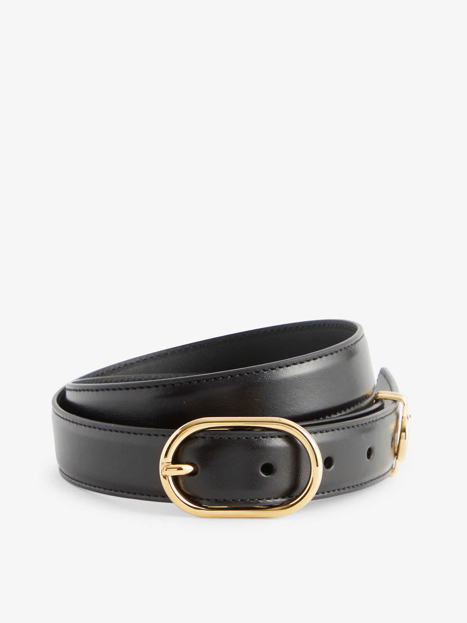 GUCCI Circular Logo-Buckle Leather Belt in BLACK | Endource