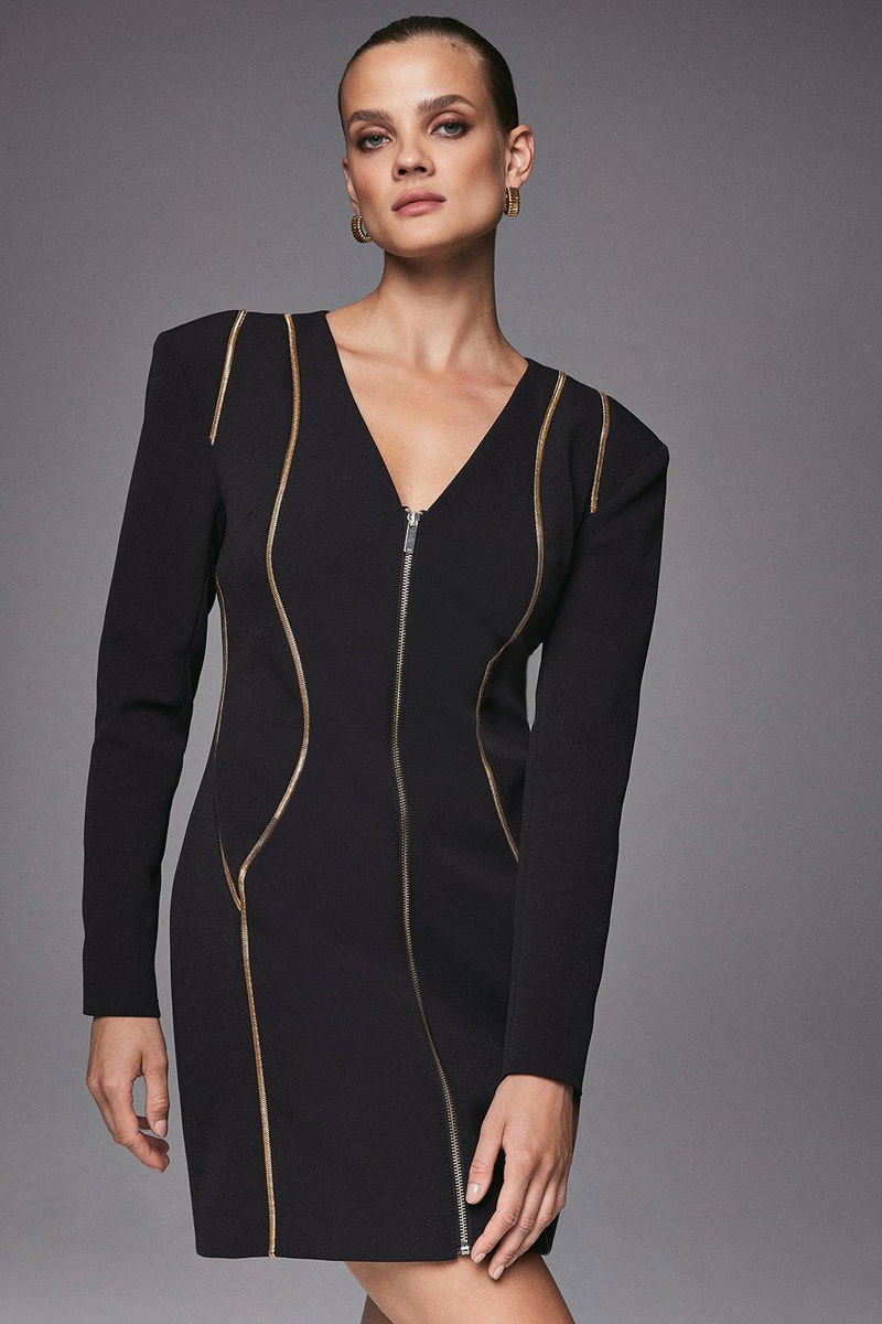 green emerald velvet dress Zipped Up Little Black Dress