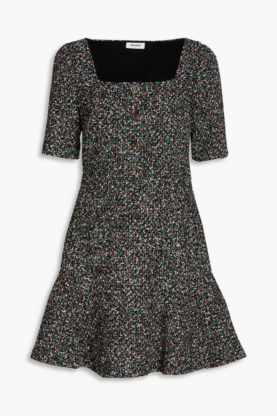 SANDRO Hillary Metallic Tweed Mini Dress | endource
