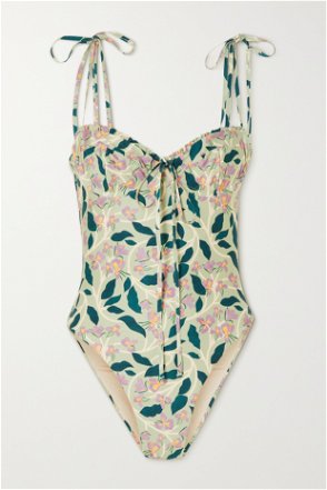 AGUA BY AGUA BENDITA Peony floral-print underwired halterneck swimsuit