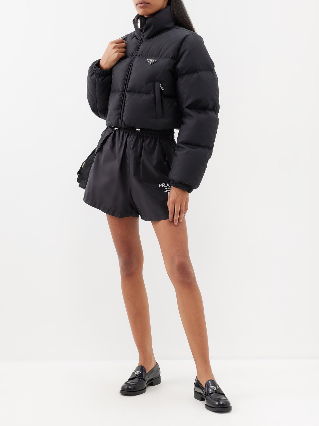 PRADA Triangle-Logo Quilted Jacket | endource