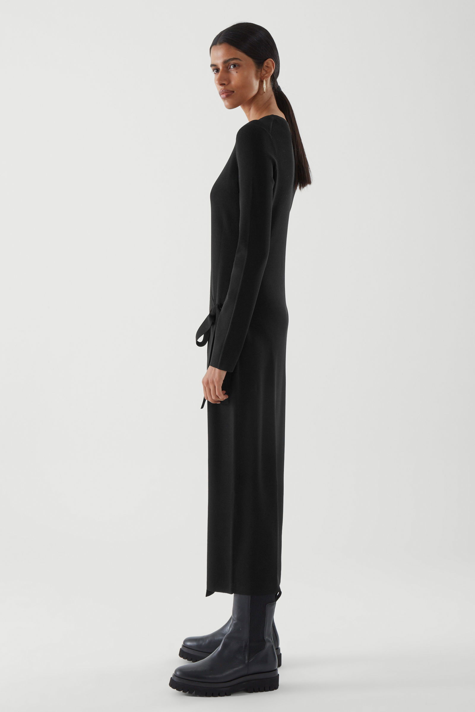 navy blue dress for baby girl COS Asymmetric Knitted Wrap Dress main image 1
