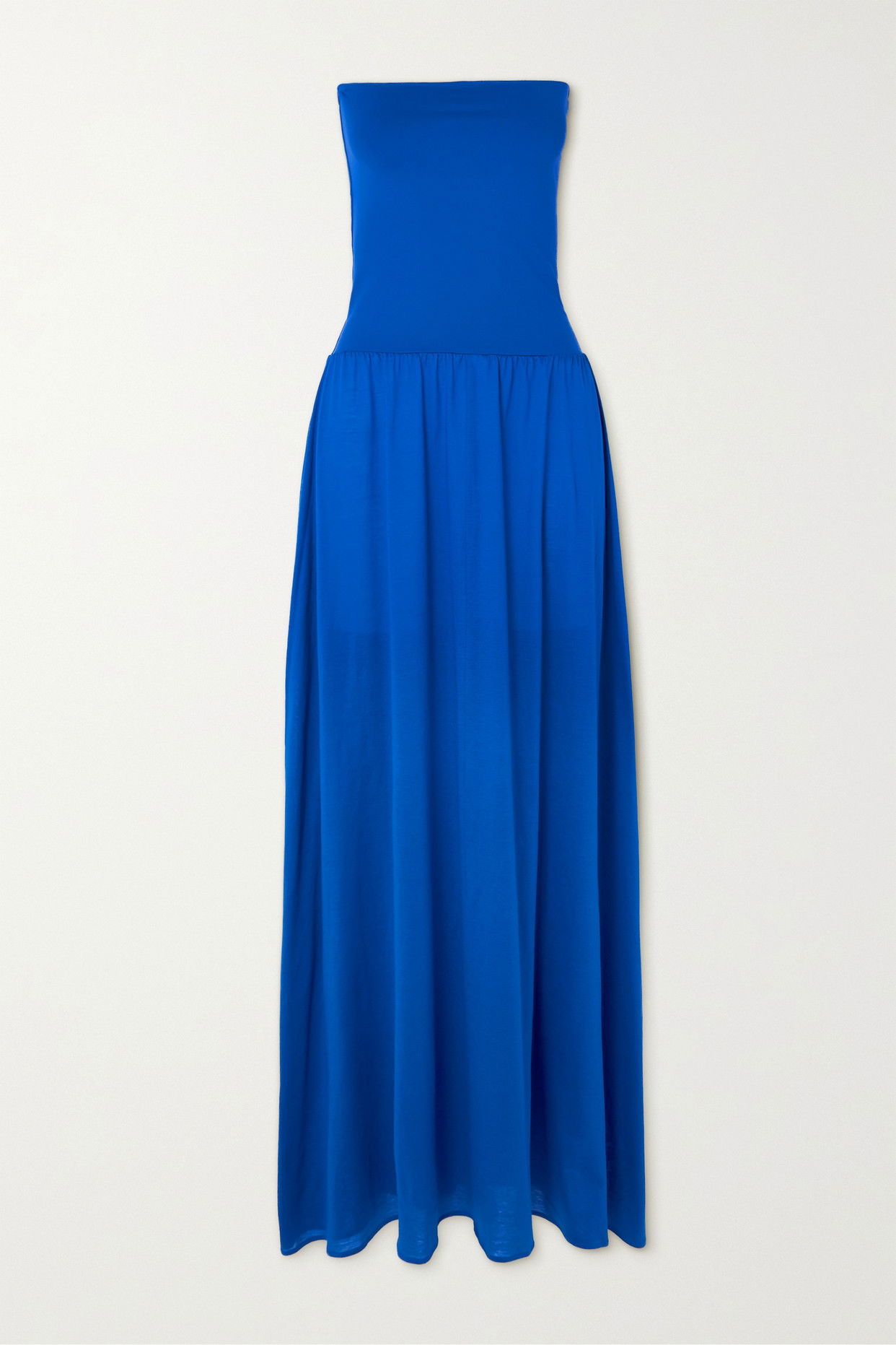 ERES Les Essentiels Ankara Convertible Cotton And Stretch-Jersey Maxi Dress  in Blue