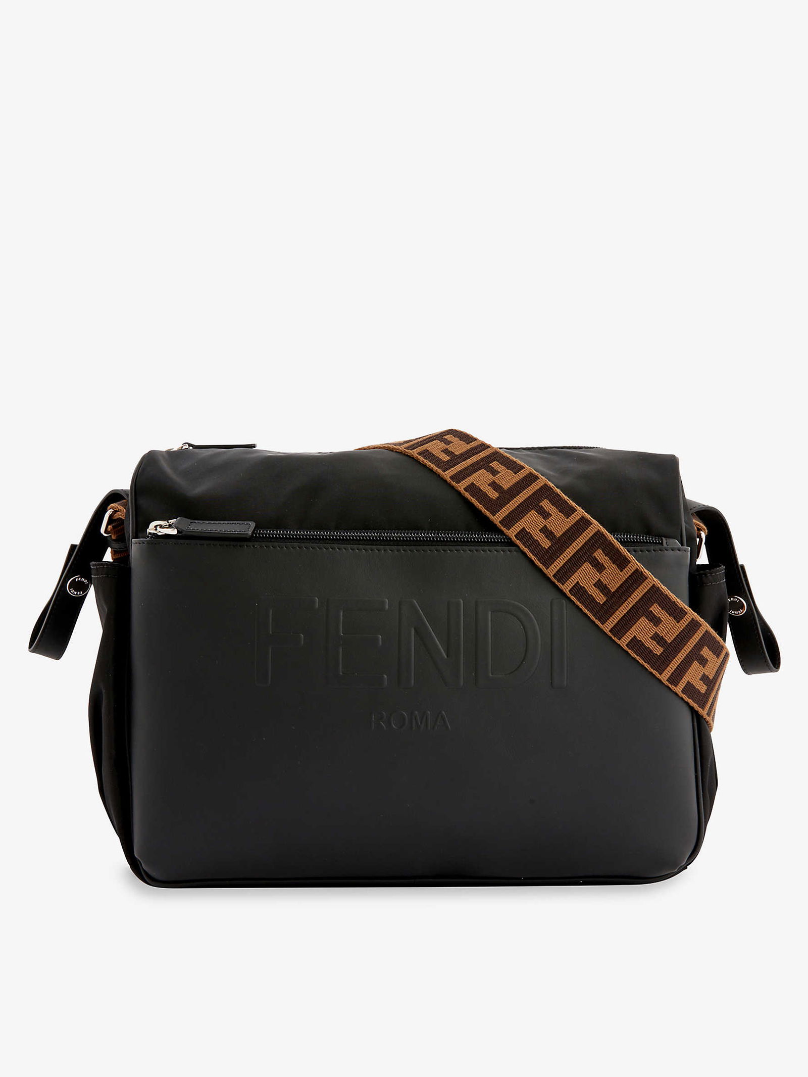 FENDI Logo Shell Changing Bag in Black+palladium | Endource