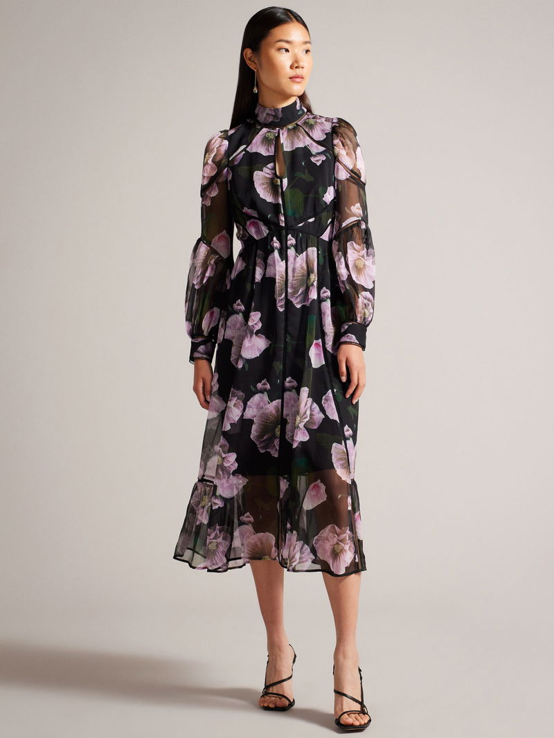 Floral Maxi Ted Baker Chiffon Dress TED BAKER Pohlley Floral