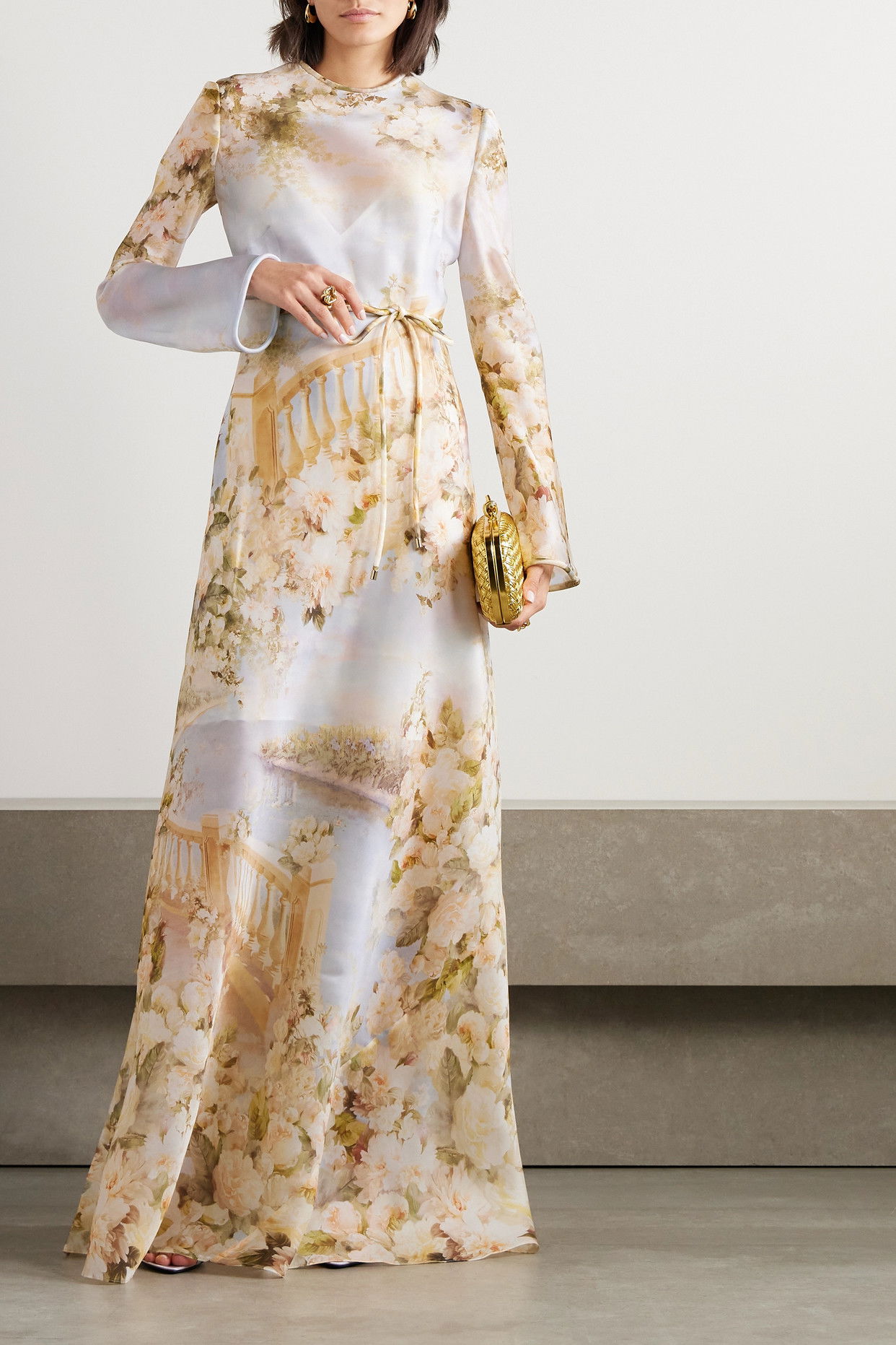 ZIMMERMANN Luminosity Belted Floral Maxi Dress | endource ZIMMERMANN Luminosity Belted Floral Maxi Dress | endource
