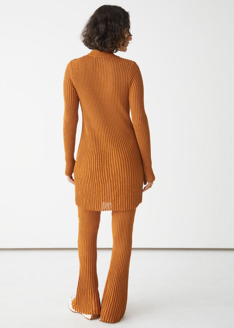 & OTHER STORIES Fitted Glitter Knit Midi Dress | endource