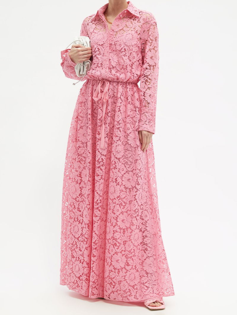 Valentino Lace Dress in Pink