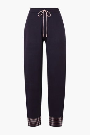 Navy Meribel Ria flared track pants, The Upside