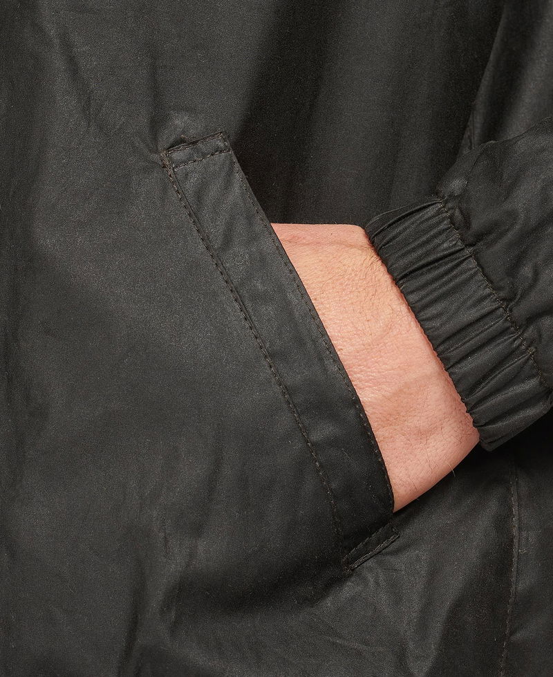 BARBOUR Vital Waxed Jacket in Black/Classic Endource
