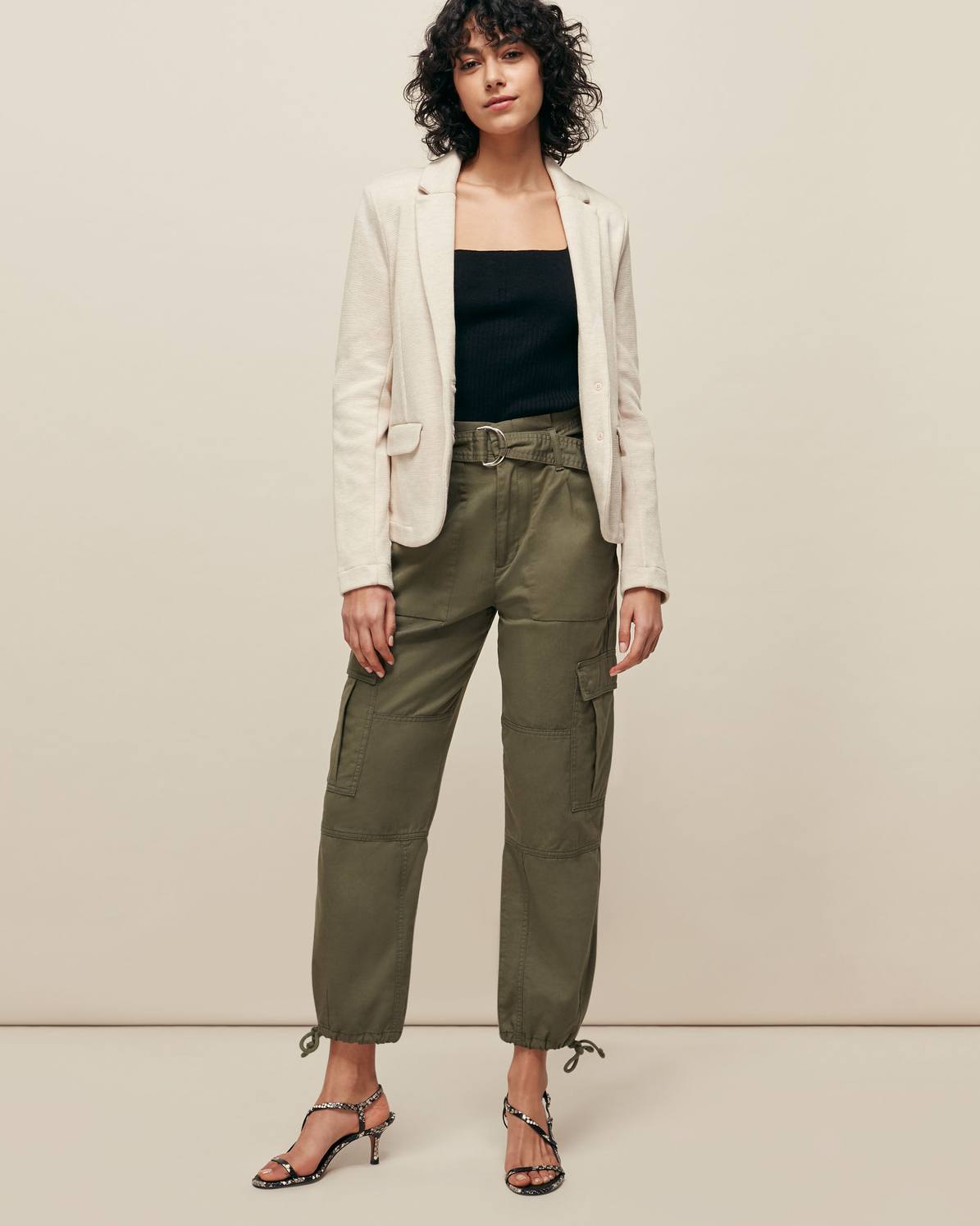 WHISTLES Oatmeal Slim Jersey Jacket in Oatmeal Endource