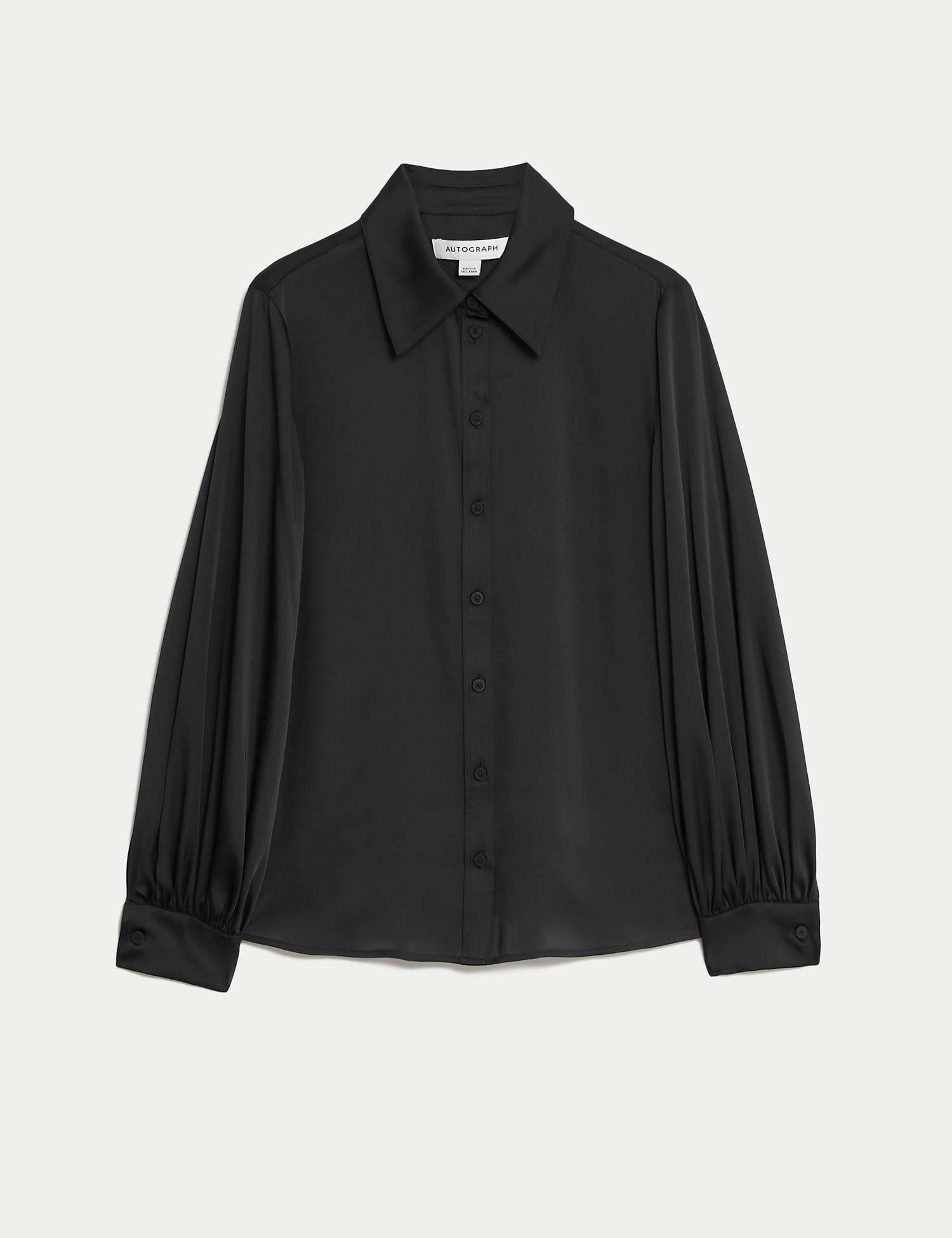 Satin Blouson Sleeve Shirt