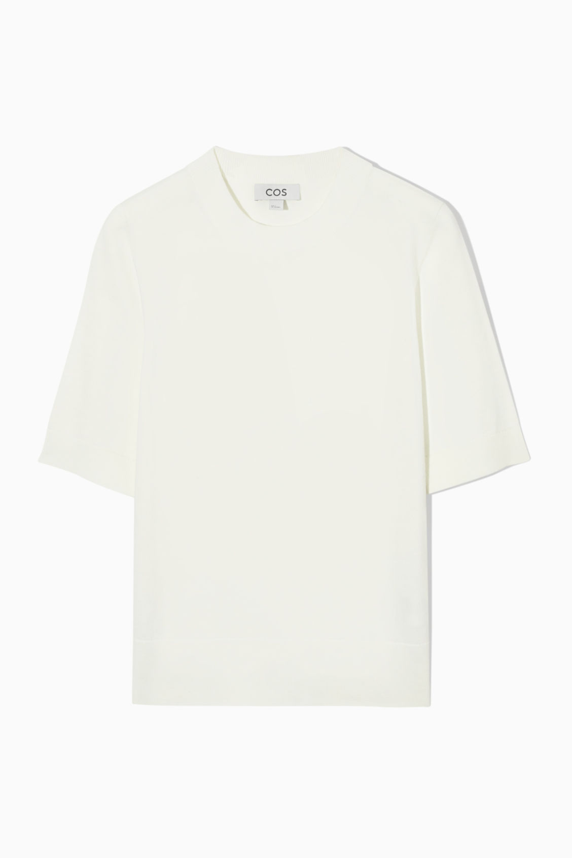 COS Knitted T-Shirt in CREAM | Endource