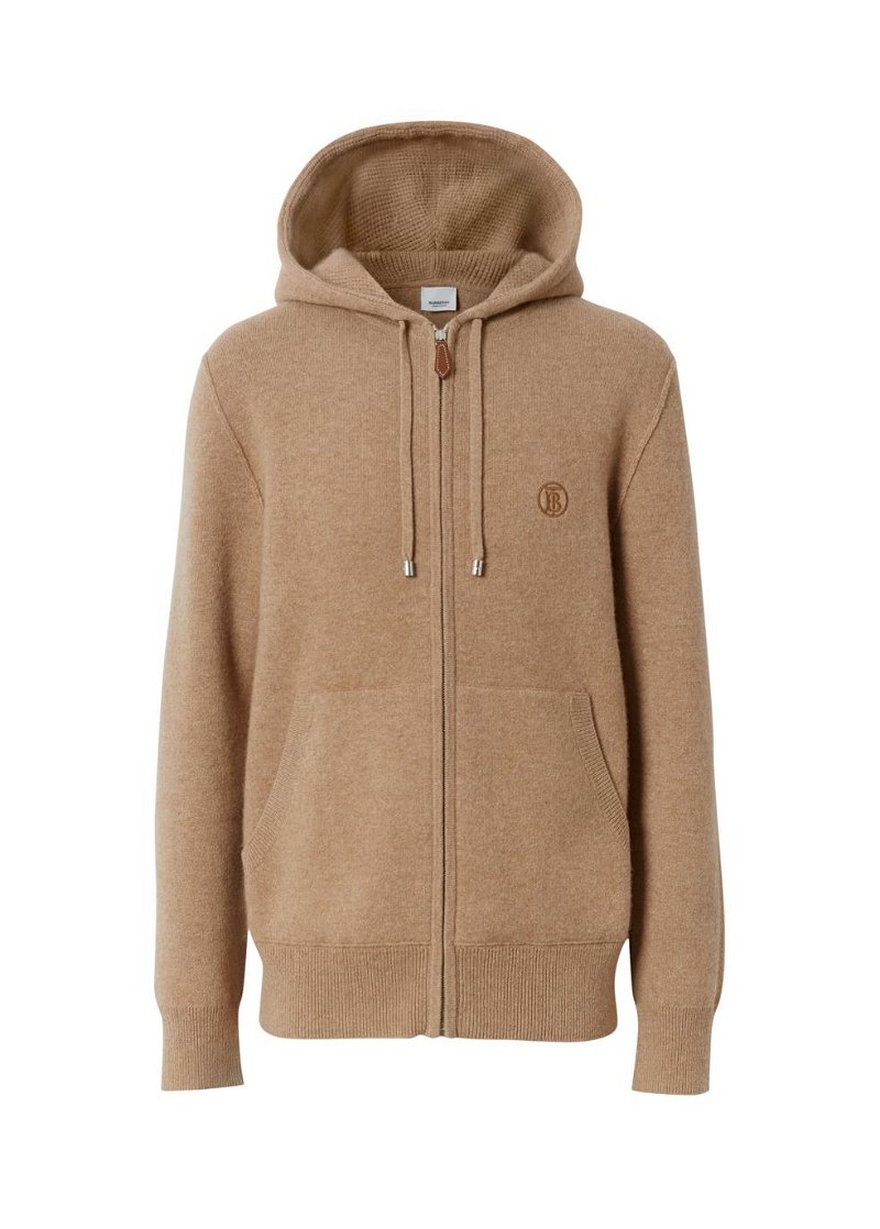 Burberry Tb Monogram Fleece Zipped Hoodie in Brown for Men
