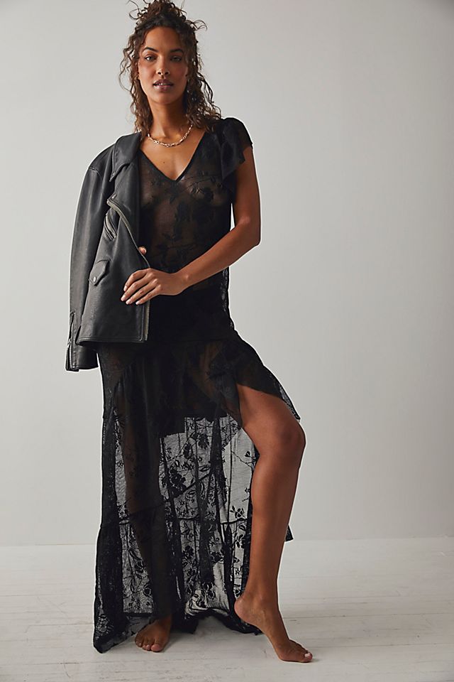 intimately free people black lace dress Free People Intimately Black Lace Dress Size S