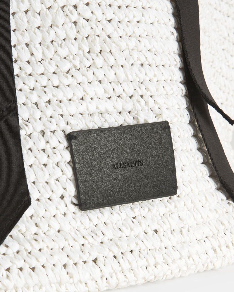 ALLSAINTS Jacqueline Straw Tote Bag in Ivory White Endource