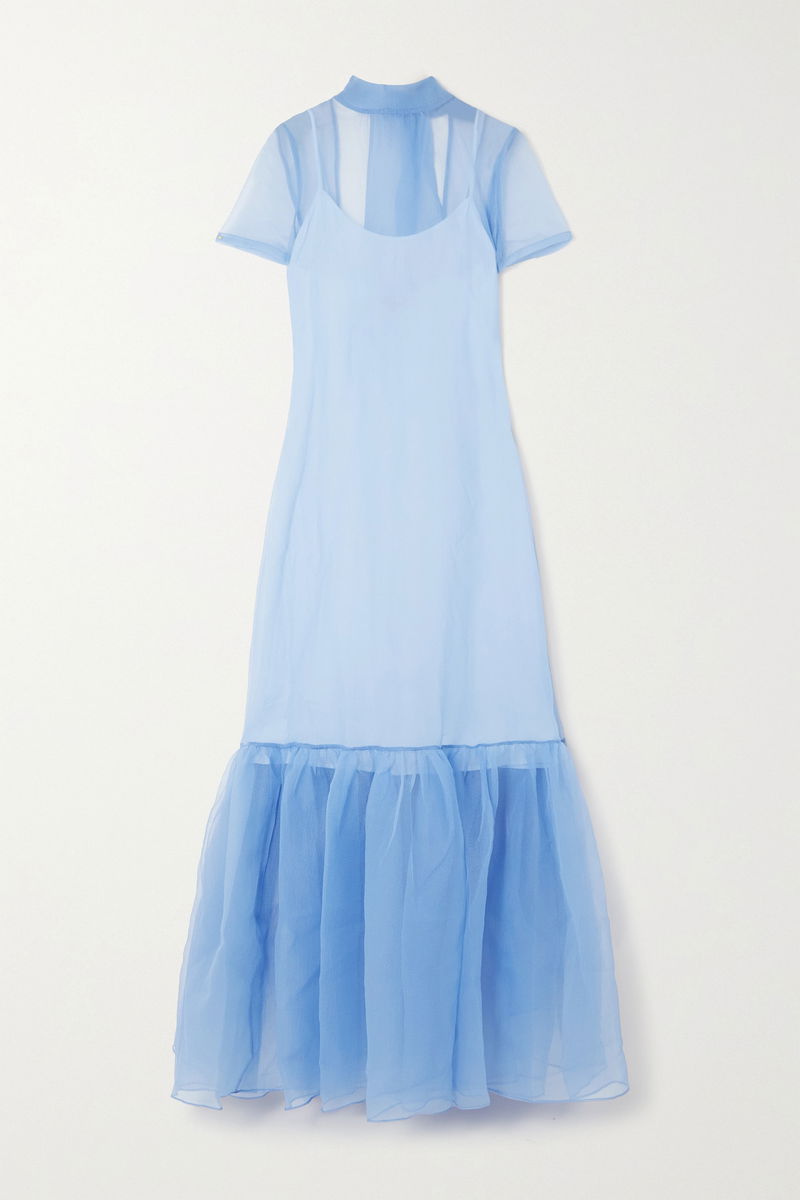 staud blue organza dress Staud, Calluna organza gown, Women, Blue, XS, Dresses, Materialmix