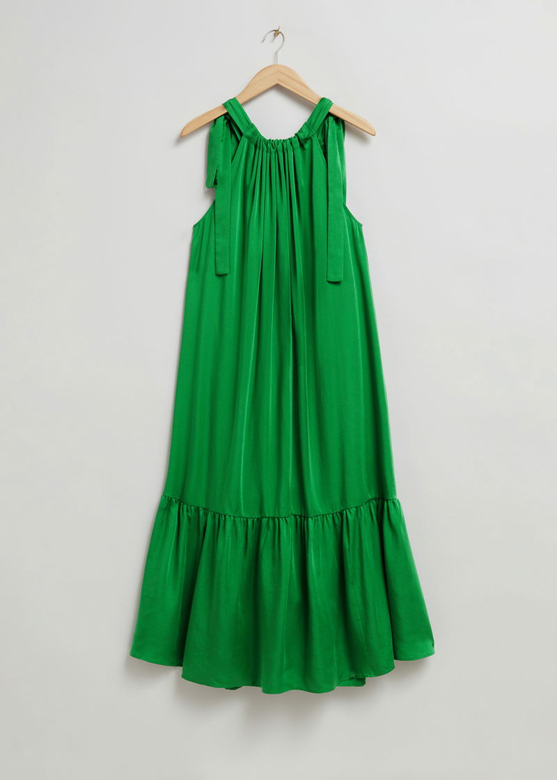 & OTHER STORIES Halterneck Gathered Tier Dress | endource